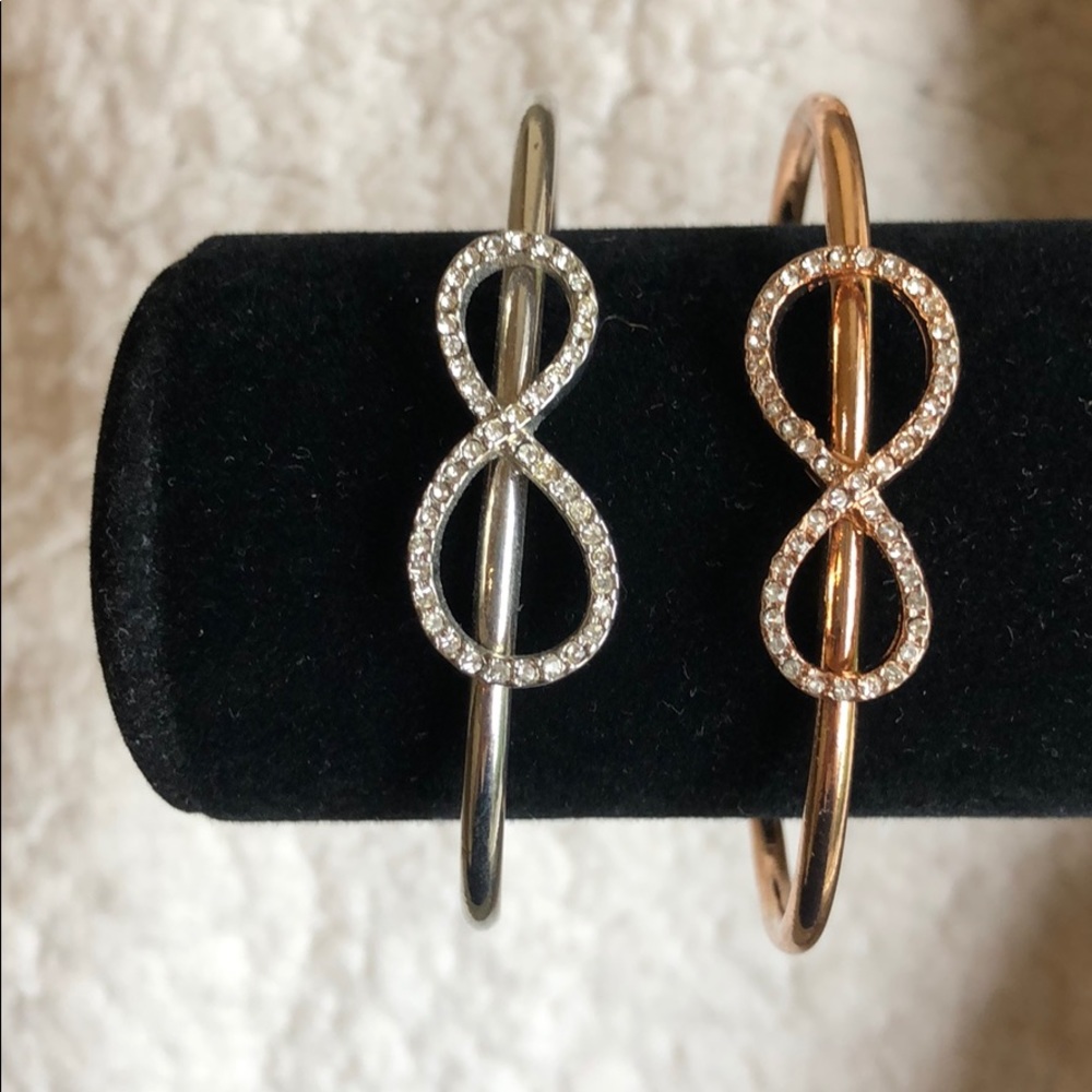 Infinity Rose Gold and Silver Studded Bracelet